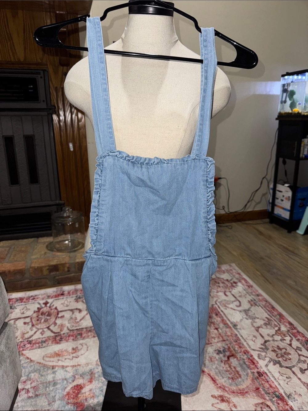 june & hudson Light Blue Denim Overall Shorts